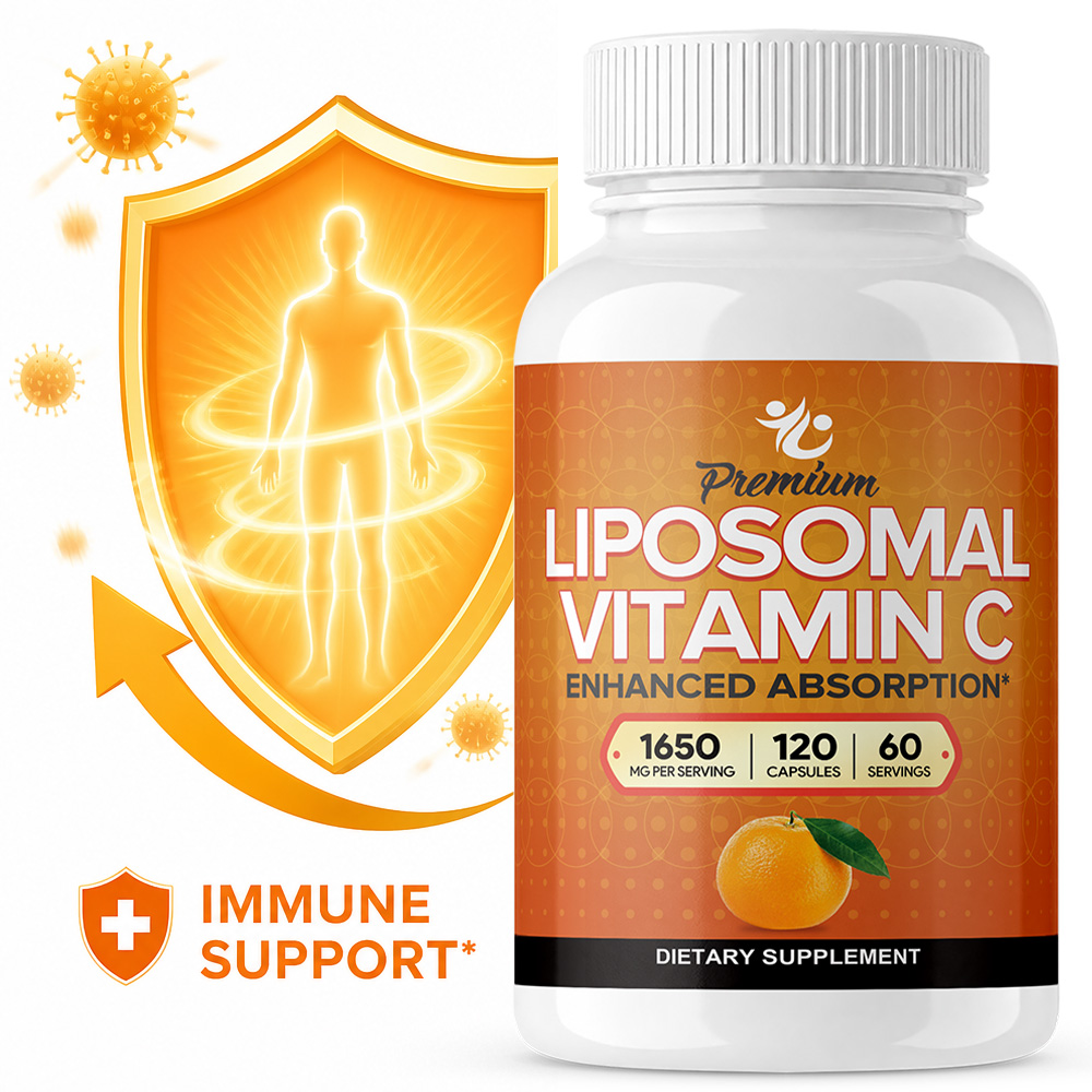 Health Wellness Vitamins - Capsules de Vitamine C Liposomale 1650mg,