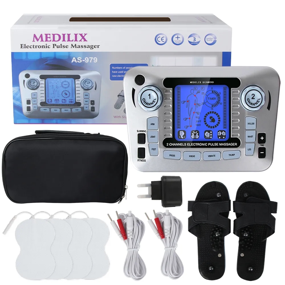 Tens Pain Relief Unit - Masseur d'impulsions électrique numérique Tens EMS,
