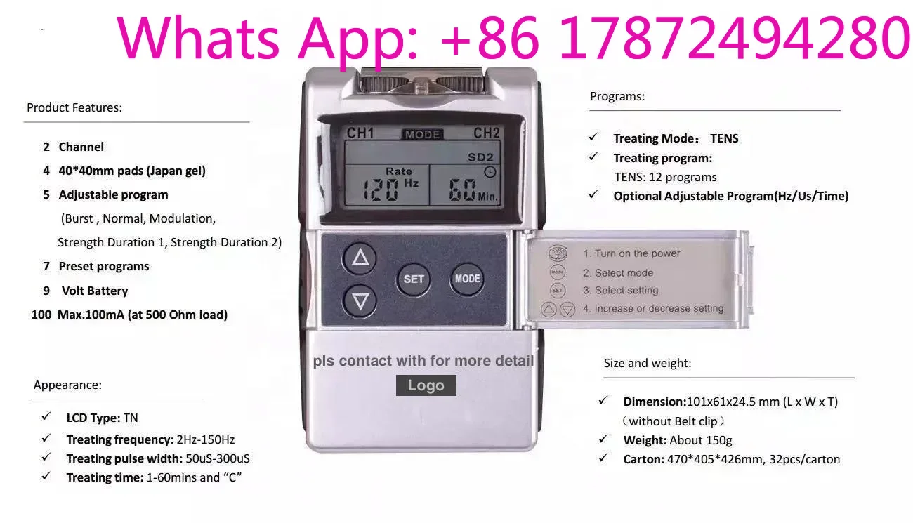 Appareil TENS/EMS 7000 à 4 can - Tens Pain Relief Unit avis et prix